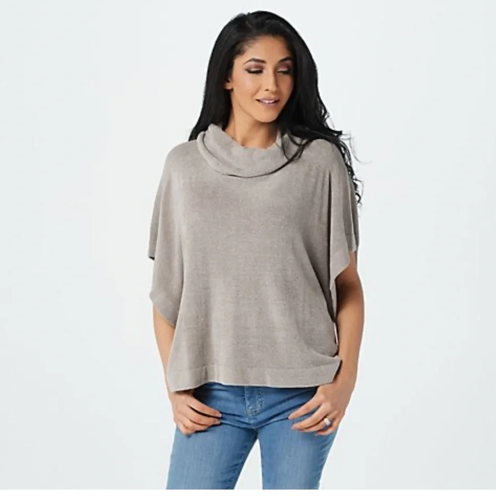 Barefoot Dreams Gray Cowl Neck Top